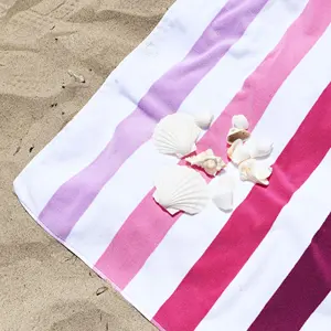 Eastsunshine custom beach towel fast dry soft bamboo beach towel with logo large strip cotton towels beach