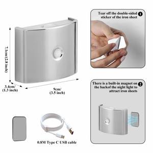 Oplaadbare wandlamp met bewegingssensor, magnetische bevestiging, nachtlampje voor kledingkast, gang, keuken, kinderkamer, led-kastverlichting - Product Image 5