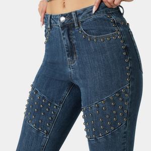 Leggings Femme Taille Haute 2025 avec Perles, Style Rétro, Très Élastiques, Coupe Cheville, Décontractés, Effet Jean - Product Image 3