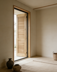 Persianas Estilo Granja, Puerta de Granero Minimalista, Decoración de Pared Interior de Madera Maciza, Rústica, Tradicional, Resistente al Viento - Product Image 1
