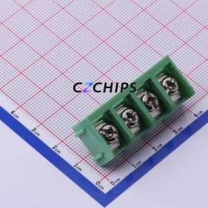 DBT50P-9.5-4P-GN-P Barrier Terminal Block Through hole Component (THT),P=9.5mm Connector Three Sides 9.5mm 1x4P Straight Pin - Product Image 1