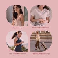 Lingettes nettoyantes intimes féminines biodégradables à 100 %, sans alcool, à pH équilibré, emballées individuellement, pour usage quotidien