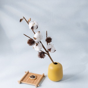 Branche de coton artificielle CallaFloral, blanche, à tige unique, fleur séchée, décoration murale pour mariage, décoration intérieure - Product Image 2