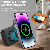 Nouvelle Offre 2025 : Batterie Externe Magnétique Sans Fil 10000 mAh avec Câble Intégré, Cordon et Prise Secteur, Charge Rapide PD22.5W pour iPhone et Écouteurs