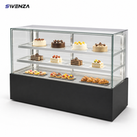 Lemari Pendingin Display Dessert Komersial SWENZA 2 3 4 Tingkat Rak Adjustable Pendingin Kipas Anti Beku untuk Hotel Cafe Toko Roti