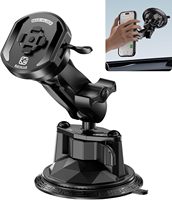 Support de téléphone magnétique antichoc Kewig pour voiture avec ventouse à 4 points et base à ventouse sphérique de 1'' pour pare-brise
