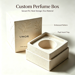 OEM Custom Rigid Paper Lid and Base Perfume Box with <b>Pulp</b> Insert & Embossed Pattern - Sustainable Fragrance Packaging Wholesale - Product Image 2