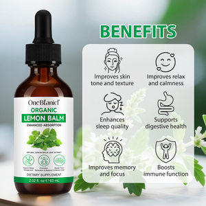OneBtanicl 60ml di estratto di melissa biologica gocce di sollievo digestivo supporto Anti-gonfiore vegano limone balsamo integratori di estratto liquido - Product Image 4
