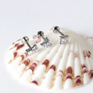 Rui Qian ตะปูเจาะ G23ไทเทเนียมอัลลอยทรงเสน่ห์ต่างหูไทเทเนียมแท้ F136สวยงามเครื่องประดับแฟชั่น - Product Image 3