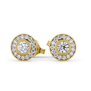 Venta al por mayor 0.70CTW redondo CVD Lab Grown diamante Stud pendientes mujeres Halo único 14K oro blanco sólido pendientes joyería personalizable - Product Image 1
