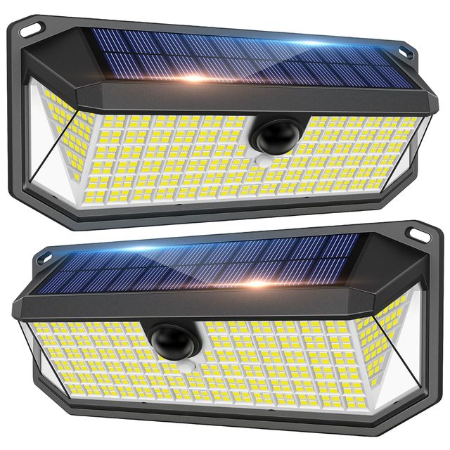 Super Bright 416 LED Outdoor Smart Solar Light IP65 Waterproof with Motion Sensor & Remote Control for Garden & Wall Lighting
