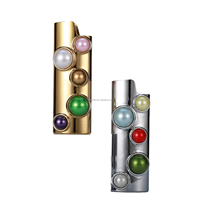 Nouvel étui à briquet manuel coloré en alliage de zinc, personnalisé avec diamants et perles, pour accessoire de fumeur