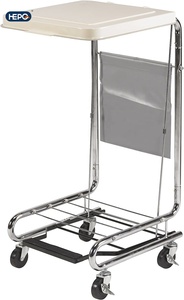 바퀴가 달린 HEPO LQX100012-18 의료용 바구니, 고품질 크롬 의료용 트롤리 바구니 스탠드 병원 트롤리 세탁 바구니 - Product Image 3