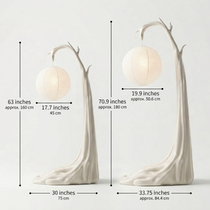 Tree <b>Branch</b> Sculpture Floor Lamp, Wabi Sabi Standing Lamp, Rice Paper Lantern Shade Decor <b>Light</b> for Living Room Tea Room - Product Image 2