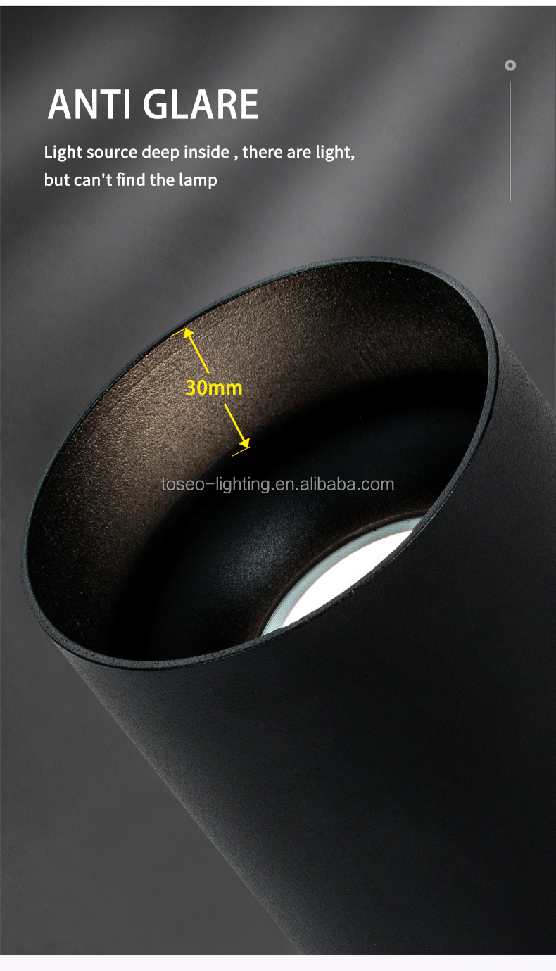 Anti Glare Surface Mounted Led Downlight Pure Aluminium Gu10 Ceiling Lighting Fixture