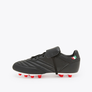 Unisex Firm Ground Soccer Cleats Black Upper Red Blue Studs Flip Tongue Lace Non Slip Low Top Outdoor Training Autumn/Winter - Product Image 2