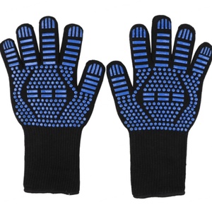 Guantes de Seguridad Antideslizantes de Nailon con Textura Completa y Microdiamantes en la Muñeca, para Uso General, Azul y Negro - Product Image 4