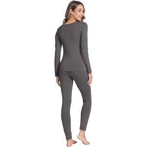 Custom Bamboo Viscose Long Johns Set <b>Thermal</b> Underwear <b>Women</b> Long Sleeve Base Layer Full Coverage Warm Wear - Product Image 1