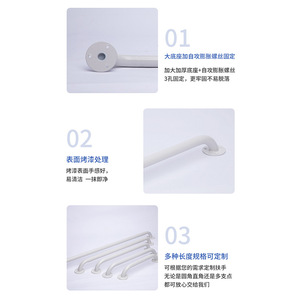 <b>Grab</b> <b>Bars</b> Stainless Steel Wall Mounted Anti Slip 136 Lb Capacity For Bathroom Toilet Safety - Product Image 3