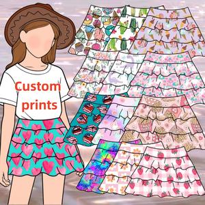 Gonne da Tennis Swing Swing Flowy Skater da ragazza minigonne a pieghe svasate da bambino a vita alta con volant e pantaloncini sotto - Product Image 1