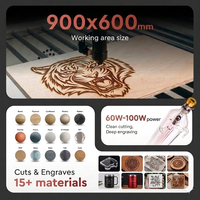 Découpeuse laser CO2 CNC KH-9060 100W-130W avec nouveau système de contrôle Ruida, machine de gravure et de découpe laser pour contreplaqué, prend en charge les formats AI/DXF/PLT/LAS/BMP