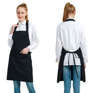 Custom Logo Unisex Cotton Black Apron Full Printing Design Apron With Pocket Waterproof Adjustable Bib for Kitchen Bbq Apron - Product Image 4