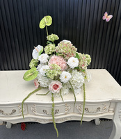 Nouveauté 2027 Centres de table personnalisés Grandes boules de fleurs roses Boule de fleurs rose Topiaire Boule de fleurs géante en soie rose pour mariage