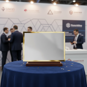 Targa in Alluminio con Finitura Satinata, Medaglia Trofeo in Metallo Placcato Oro per Omaggi Fieristici o Regali di Benvenuto, Tecnica di Stampa UV - Product Image 3