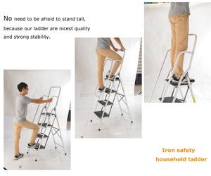 家用高扶手折叠钢铁台阶钢梯可折叠电扶梯家用批发带手柄 - Product Image 3