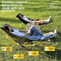 Chaise longue pliante d'extérieur portable avec base élargie et sac de rangement – Utilisation polyvalente pour la pêche, le salon extérieur, la cuisine, la salle à manger, la salle de sport