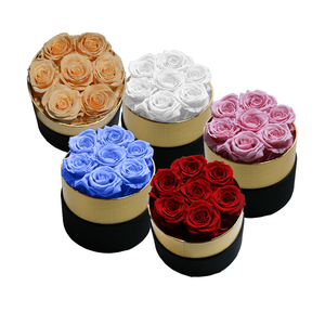 Vente d'usine, boîte cadeau de rose naturelle préservée pour la Saint-Valentin et Noël, boîte ronde authentique pour elle - Product Image 5