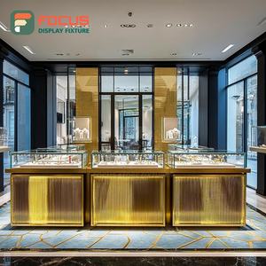 Modern Custom Jewelry Retail Fixtures Manufacturer Wood Frame Jewelry Shop Display Counter - Product Image 1