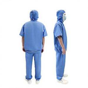 Camisa de Trabajo de Manga Corta Antiestática de Grado Alimenticio, Protección ESD, Bata Desechable de Cuello Redondo No Tejida para Fábricas de Procesamiento de Alimentos - Product Image 1