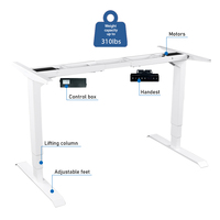 IT85 Cadre de bureau debout électrique à double moteur, ergonomique et moderne, réglable en hauteur avec port USB pour bureau à domicile