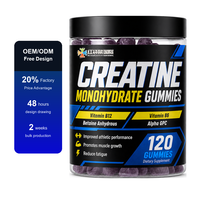 Fabrication sur mesure de suppléments en marque privée OEM ODM, gommes de créatine monohydrate, fabrication par contrat, Alpha GPC 6g, créatine, vitamine B12