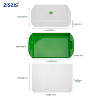 Plateau de décongélation en aluminium ZISZIS avec couvercle transparent, ensemble de plaques de décongélation rapide, décongélateur de viande antiadhésif compatible lave-vaisselle