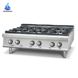 BANGMAOL Commercial Stainless Steel Countertop Gas Stove 4 Burner Multifunctional Dual Zone Control High BTU Burners for - Product Image 2