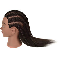 Tête de mannequin en cheveux humains réels pour décoloration, teinture, permanente, coiffure, tressage et entraînement à la tressage