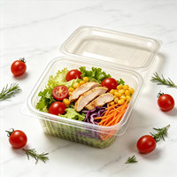 Boîtes à salade personnalisées de 125 ml à 1000 ml avec couvercle, type clamshell, faciles à emporter, en RPET de qualité alimentaire, transparentes, emballage alimentaire en blister coloré