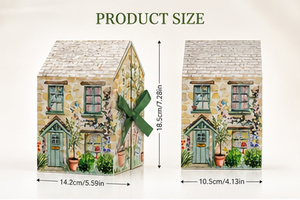Custom <b>Vintage</b> Style House Shaped Advent Calendar <b>Box</b> with Ribbon Rigid Cardboard Christmas Blind <b>Box</b> Mystery Packaging <b>Box</b> - Product Image 3