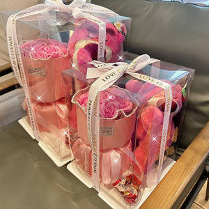 Regalo de San Valentín para Mamá, Jabón de Flores Naturales de Larga Duración, Flores Eternas Inmortales, Rosa Preservada, Oso de Fresas - Product Image 2