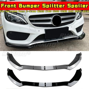 For Mercedes Benz C-Class W205 C180 C200 C260 AMG 2015-2018 Body Kit Front Bumper <b>Splitter</b> <b>Lip</b> Apron Guard Car Accessories - Product Image 1