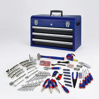 Ensemble d'outils de mécanicien de 408 pièces avec boîte de rangement en métal robuste à 3 tiroirs, kit de quincaillerie pour garage, atelier, réparation automobile