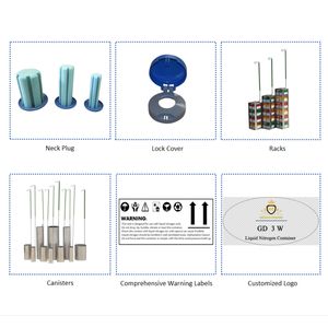 Capuchon de verrouillage de sécurité réservoir de stockage cryogénique d'azote YDS-10-125 10L petit vide en aluminium liquide d'azote sperme Dewar - Product Image 6