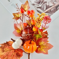 Mini citrouilles et kakis artificiels sur le thème de Thanksgiving, écologiques et de haute qualité, pour centre de table de récolte