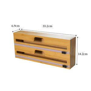 กล่องใส่ของแล็กเกอร์สี่เหลี่ยมผืนผ้าไม้ไผ่พร้อมตัวจ่ายแบบ<span class=keywords><strong>3</strong></span>-in-1และฟังก์ชันห่อยืดแบบ<span class=keywords><strong>2</strong></span>-in-1 - Product Image 2