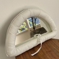 Miroir de sol en forme de nuage avec cadre en coton en forme de demi-cercle pendentif coussin oreiller rempli