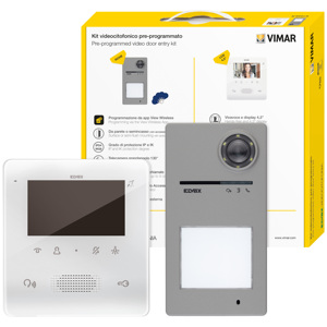 Kit de vidéophone Vimar avec écran 4,3 pouces, mains libres et contrôle par application pour la sécurité domestique - Product Image 1