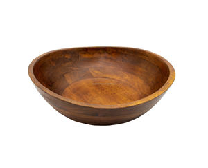 Tazones de Madera Desechables Ecológicos Hechos a Mano y Personalizados, Vajilla Moderna de Madera Pulida para Restaurantes, Ensaladas de Frutas - Product Image 1