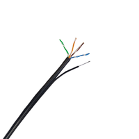 305m Koper RG6 Messenger Staal Coaxiale Kabel Quad Shield CM 75OHM Buiten Antenne Staal Draadkabel Prijs Per Meter